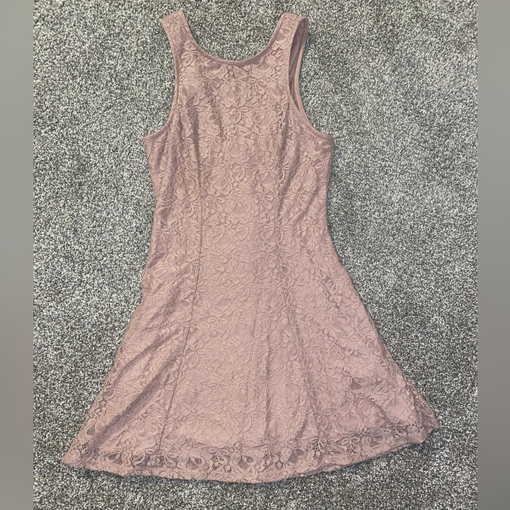 dust pink mini dress